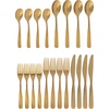 image:imageGibson Home Ravidia Black Heavy Gauge Flatware Cutlery Silverware Set 20 Pieces Stainless Steel Colorful Utensils Tableware Set Service for 4Hulton Gold Polish