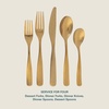 image:imageGibson Home Ravidia Black Heavy Gauge Flatware Cutlery Silverware Set 20 Pieces Stainless Steel Colorful Utensils Tableware Set Service for 4Hulton Gold Polish