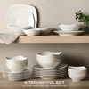 image:imageGibson Home Rothernberg Plates and Bowls 18 Piece Porcelain White Dinnerware Set WBlack Rim  Stackable Dishes  Microwave amp Dishwasher SafeWhite Brentwood 40pcs