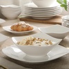 image:imageGibson Home Rothernberg Plates and Bowls 18 Piece Porcelain White Dinnerware Set WBlack Rim  Stackable Dishes  Microwave amp Dishwasher SafeWhite Brentwood 40pcs