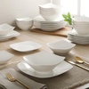 image:imageGibson Home Rothernberg Plates and Bowls 18 Piece Porcelain White Dinnerware Set WBlack Rim  Stackable Dishes  Microwave amp Dishwasher SafeWhite Brentwood 40pcs