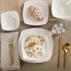 image:imageGibson Home Rothernberg Plates and Bowls 18 Piece Porcelain White Dinnerware Set WBlack Rim  Stackable Dishes  Microwave amp Dishwasher SafeWhite Brentwood 40pcs