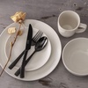 image:imageGibson Home Rothernberg Plates and Bowls 18 Piece Porcelain White Dinnerware Set WBlack Rim  Stackable Dishes  Microwave amp Dishwasher SafeWhite Coupe  30pcs