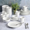 image:imageGibson Home Rothernberg Plates and Bowls 18 Piece Porcelain White Dinnerware Set WBlack Rim  Stackable Dishes  Microwave amp Dishwasher SafeWhite Coupe  30pcs