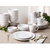 image:imageGibson Home Rothernberg Plates and Bowls 18 Piece Porcelain White Dinnerware Set WBlack Rim  Stackable Dishes  Microwave amp Dishwasher SafeWhite Coupe  30pcs