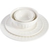 image:imageGibson Home Rothernberg Plates and Bowls 18 Piece Porcelain White Dinnerware Set WBlack Rim  Stackable Dishes  Microwave amp Dishwasher SafeWhite Embossed  40pcs