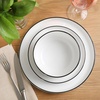 image:imageGibson Home Rothernberg Plates and Bowls 18 Piece Porcelain White Dinnerware Set WBlack Rim  Stackable Dishes  Microwave amp Dishwasher SafeWhite Rothernberg 18pcs