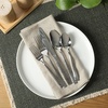 image:imageGibson Home Royal Brighton 20Piece Stainless Steel Flatware Utensils Set  Silverware Service for 4 with Hammered Handle and Polished Finish