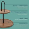 image:imageGibson Home Truss Peak 3 Tier Serving Tray for Party 18 Acacia Wood CupcakeCharcuterieDessert Farmhouse Tiered Platters with Collapsible Wood RackAcacia Wood Round