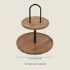 image:imageGibson Home Truss Peak 3 Tier Serving Tray for Party 18 Acacia Wood CupcakeCharcuterieDessert Farmhouse Tiered Platters with Collapsible Wood RackAcacia Wood Round