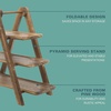 image:imageGibson Home Truss Peak 3 Tier Serving Tray for Party 18 Acacia Wood CupcakeCharcuterieDessert Farmhouse Tiered Platters with Collapsible Wood RackPine Wood