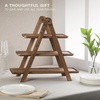 image:imageGibson Home Truss Peak 3 Tier Serving Tray for Party 18 Acacia Wood CupcakeCharcuterieDessert Farmhouse Tiered Platters with Collapsible Wood RackPine Wood