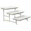 image:imageGibson Home Truss Peak 3 Tier Serving Tray for Party 18 Acacia Wood CupcakeCharcuterieDessert Farmhouse Tiered Platters with Collapsible Wood RackWhite W Gold