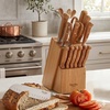 image:imageMartha Stewart Austenwood 15Piece Knife Block Set German Stainless Steel Kitchen Knives with Forged Italian Olive Wood Handle