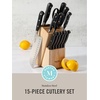 image:imageMartha Stewart Carverton 8 Chef Knife High Carbon Stainless Steel Kitchen Knives wBlack Triple Riveted HandleBlack Knife Block