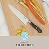 image:imageMartha Stewart Carverton 8 Chef Knife High Carbon Stainless Steel Kitchen Knives wBlack Triple Riveted HandleStainless Steel Blade  Black Handle Chefs Knife