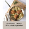 image:imageMartha Stewart Castelle 12Inch Stainless Steel Frying Pan with GoldTone Handle  TriPly Encapsulated Bottom Oven Safe amp Induction Safe Skillet for Searing and SautingStainless Steel