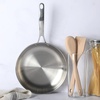 image:imageMartha Stewart Castelle 12Inch Stainless Steel Frying Pan with GoldTone Handle  TriPly Encapsulated Bottom Oven Safe amp Induction Safe Skillet for Searing and SautingStainless Steel
