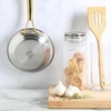 image:imageMartha Stewart Castelle 12Inch Stainless Steel Frying Pan with GoldTone Handle  TriPly Encapsulated Bottom Oven Safe amp Induction Safe Skillet for Searing and SautingStainless Steel W Gold Handle