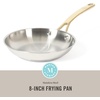 image:imageMartha Stewart Castelle 12Inch Stainless Steel Frying Pan with GoldTone Handle  TriPly Encapsulated Bottom Oven Safe amp Induction Safe Skillet for Searing and SautingStainless Steel W Gold Handle