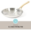 image:imageMartha Stewart Castelle 12Inch Stainless Steel Frying Pan with GoldTone Handle  TriPly Encapsulated Bottom Oven Safe amp Induction Safe Skillet for Searing and SautingStainless Steel W Gold Handle