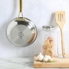 image:imageMartha Stewart Castelle 12Inch Stainless Steel Frying Pan with GoldTone Handle  TriPly Encapsulated Bottom Oven Safe amp Induction Safe Skillet for Searing and SautingStainless Steel W Gold Handle