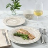 image:imageMartha Stewart Dinnerware Set  Maiden Crown 12Piece Dish Set Taupe  New Bone China Ceramic Plates amp Bowls  Floral Design  Service for 4  Microwave amp Dishwasher SafeTaupe