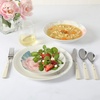 image:imageMartha Stewart Dinnerware Set  Maiden Crown 12Piece Dish Set Taupe  New Bone China Ceramic Plates amp Bowls  Floral Design  Service for 4  Microwave amp Dishwasher SafePeony