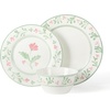 image:imageMartha Stewart Dinnerware Set  Maiden Crown 12Piece Dish Set Taupe  New Bone China Ceramic Plates amp Bowls  Floral Design  Service for 4  Microwave amp Dishwasher SafeBotanical