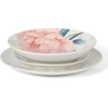 image:imageMartha Stewart Dinnerware Set  Maiden Crown 12Piece Dish Set Taupe  New Bone China Ceramic Plates amp Bowls  Floral Design  Service for 4  Microwave amp Dishwasher SafePeony
