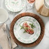 image:imageMartha Stewart Dinnerware Set  Maiden Crown 12Piece Dish Set Taupe  New Bone China Ceramic Plates amp Bowls  Floral Design  Service for 4  Microwave amp Dishwasher SafeBotanical
