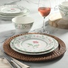 image:imageMartha Stewart Dinnerware Set  Maiden Crown 12Piece Dish Set Taupe  New Bone China Ceramic Plates amp Bowls  Floral Design  Service for 4  Microwave amp Dishwasher SafeBotanical