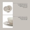 image:imageMartha Stewart Dinnerware Set  Maiden Crown 12Piece Dish Set Taupe  New Bone China Ceramic Plates amp Bowls  Floral Design  Service for 4  Microwave amp Dishwasher SafeTaupe