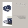 image:imageMartha Stewart Dinnerware Set  Maiden Crown 12Piece Dish Set Taupe  New Bone China Ceramic Plates amp Bowls  Floral Design  Service for 4  Microwave amp Dishwasher SafeSky Blue