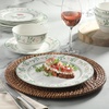 image:imageMartha Stewart Dinnerware Set  Maiden Crown 12Piece Dish Set Taupe  New Bone China Ceramic Plates amp Bowls  Floral Design  Service for 4  Microwave amp Dishwasher SafeBotanical