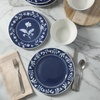 image:imageMartha Stewart Dinnerware Set  Maiden Crown 12Piece Dish Set Taupe  New Bone China Ceramic Plates amp Bowls  Floral Design  Service for 4  Microwave amp Dishwasher SafeSky Blue