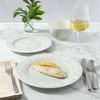 image:imageMartha Stewart Dinnerware Set  Maiden Crown 12Piece Dish Set Taupe  New Bone China Ceramic Plates amp Bowls  Floral Design  Service for 4  Microwave amp Dishwasher SafeSage Green