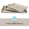 image:imageMartha Stewart Gallen 3Piece Cookie Sheet Set  13 15 17 Baking Pans Ceramic Nonstick PFAFree Carbon Steel  Oven Safe to 450F WarpResistant Easy to Clean  TaupeTaupe