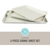 image:imageMartha Stewart Gallen 3Piece Cookie Sheet Set  13 15 17 Baking Pans Ceramic Nonstick PFAFree Carbon Steel  Oven Safe to 450F WarpResistant Easy to Clean  TaupeLinen White