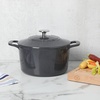 image:imageMartha Stewart Gatwick 7 QT Enamel Cast Iron Dutch Oven  Navy Blue HeavyDuty Durable Dutch Oven for Slow Cooking Braising and BakingGray