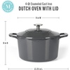 image:imageMartha Stewart Gatwick 7 QT Enamel Cast Iron Dutch Oven  Navy Blue HeavyDuty Durable Dutch Oven for Slow Cooking Braising and BakingGray