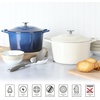 image:imageMartha Stewart Gatwick 7 QT Enamel Cast Iron Dutch Oven  Navy Blue HeavyDuty Durable Dutch Oven for Slow Cooking Braising and BakingLinen w Silver Knob
