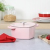 image:imageMartha Stewart Gatwick 7 QT Enamel Cast Iron Dutch Oven  Navy Blue HeavyDuty Durable Dutch Oven for Slow Cooking Braising and BakingPink Heart Shaped