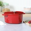 image:imageMartha Stewart Gatwick 7 QT Enamel Cast Iron Dutch Oven  Navy Blue HeavyDuty Durable Dutch Oven for Slow Cooking Braising and BakingRed Heart Shaped