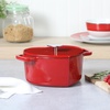 image:imageMartha Stewart Gatwick 7 QT Enamel Cast Iron Dutch Oven  Navy Blue HeavyDuty Durable Dutch Oven for Slow Cooking Braising and BakingRed Heart Shaped