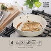 image:imageMartha Stewart Heathland Premium Nonstick PFA Free Ceramic Interior 10Piece Tapered Aluminum Cookware Set  TaupeLinen White