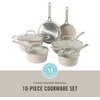 image:imageMartha Stewart Heathland Premium Nonstick PFA Free Ceramic Interior 10Piece Tapered Aluminum Cookware Set  TaupeTaupe