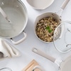 image:imageMartha Stewart Heathland Premium Nonstick PFA Free Ceramic Interior 10Piece Tapered Aluminum Cookware Set  TaupeTaupe