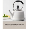 image:imageMartha Stewart Kingstree Large 2 Qt Stainless Steel Tea Kettle  Heavy Gauge Durable Whistling Tea Kettle for Stove Top Easy Pour Classic DesignLinen White
