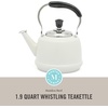 image:imageMartha Stewart Kingstree Large 2 Qt Stainless Steel Tea Kettle  Heavy Gauge Durable Whistling Tea Kettle for Stove Top Easy Pour Classic DesignLinen White